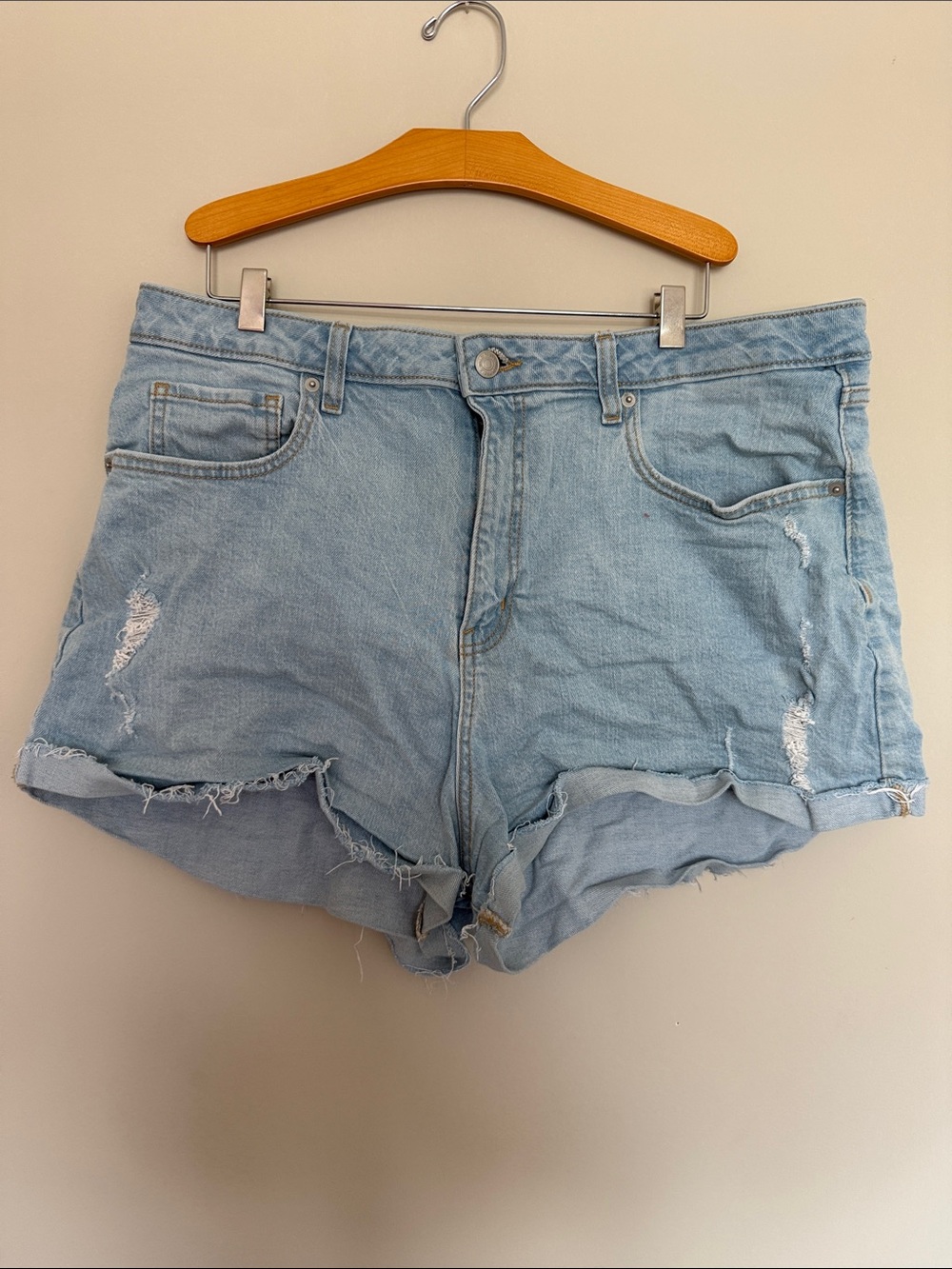 wild fable Light Blue Distressed Denim Cutoff Shorts